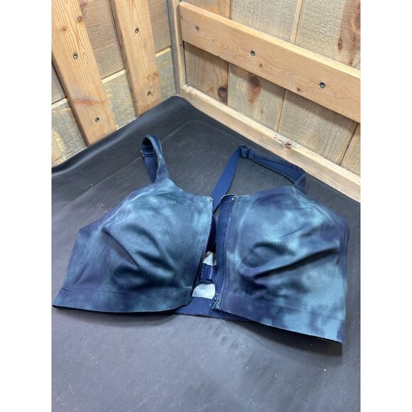 Knockout Womens Front-Zip Sports Bra 36DDD Tie-Dye Blue Adjustable Straps - Picture 6 of 9